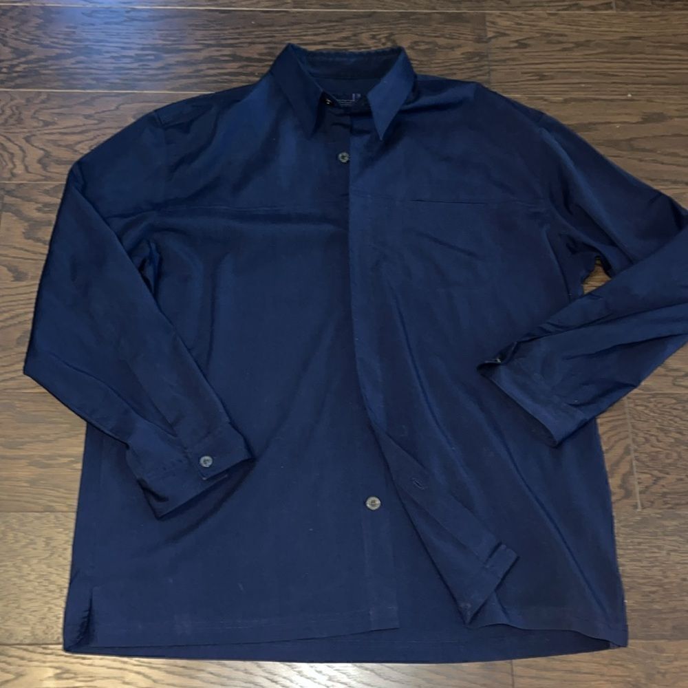 Flight UNC North Carolina Tar Heels Navy Blue Jordan TWO3 Button Down Shirt 3XL